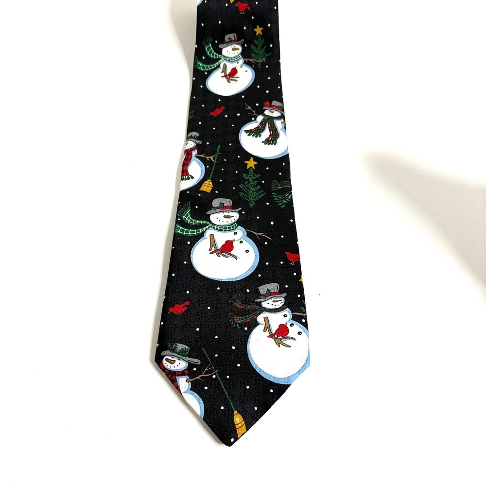Happy Holidays by MMG CORP Hallmark Snowman Necktie Christmas Tie